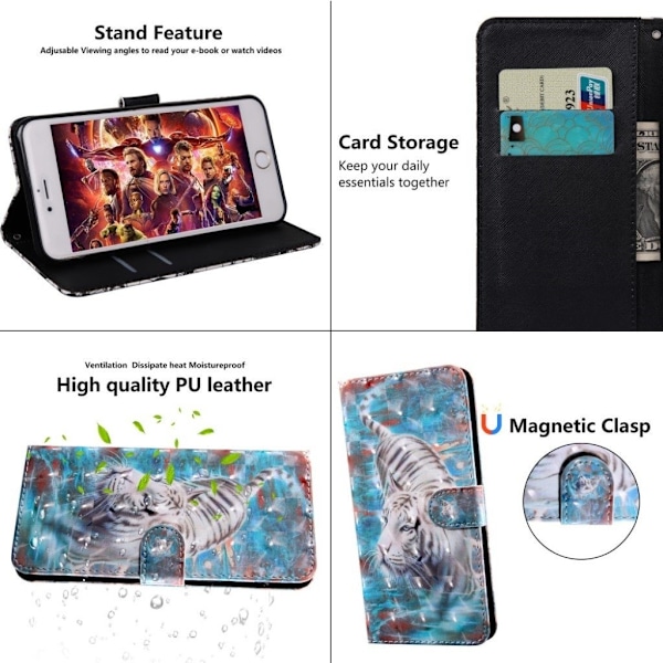 Sony Xperia 10 Plus Skinnetui Med Mønster - Tiger Multicolor