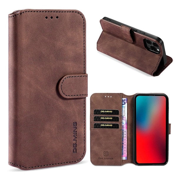 DG.Ming iPhone 13 Retro Suojakotelo - Kahvi Brown