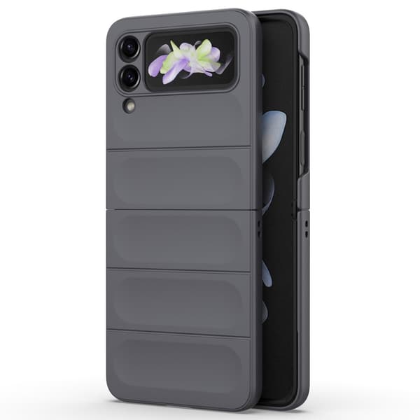 Blødt grebsformet Samsung Galaxy Z Flip3 5G cover - Mørkegrå Silver grey
