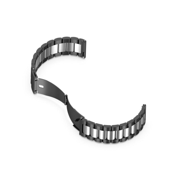 20mm universellt glänsande klockarmband i rostfritt stål - svart Svart