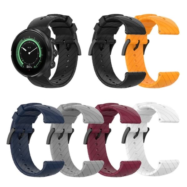 24 mm silikoneurrem med twill-struktur til Suunto-enhed - Gul Yellow