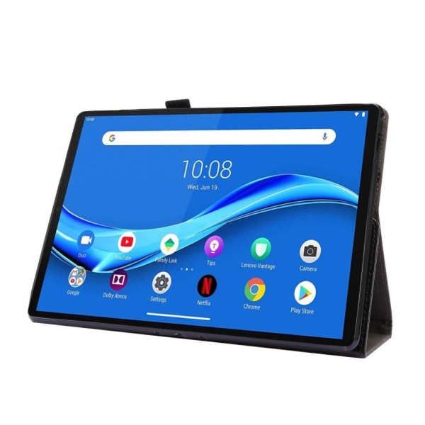 Crazy Horse Lenovo Tab M10 flipfodral i läder - Svart Svart