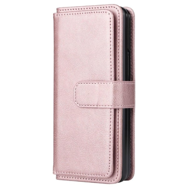 10-slot Pung Etui til Samsung Galaxy Z Fold3 5G - Rødguld Pink