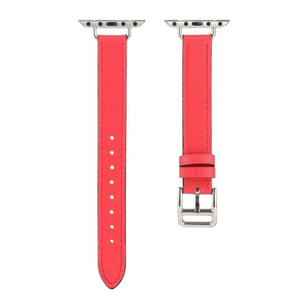 Apple Watch 40mm ruuvimallinen nahkaranneke - Punainen Red