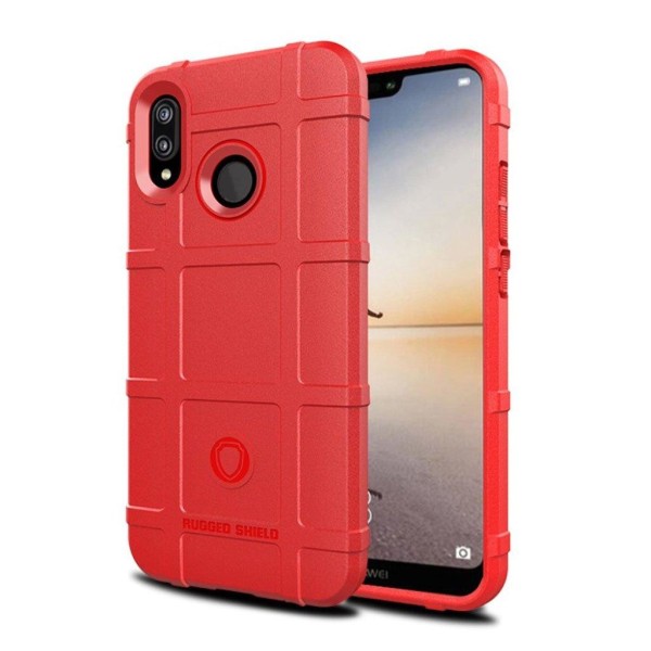 Huawei P20 Lite beskyttelsesetui i silikone- og plastik med stød Red