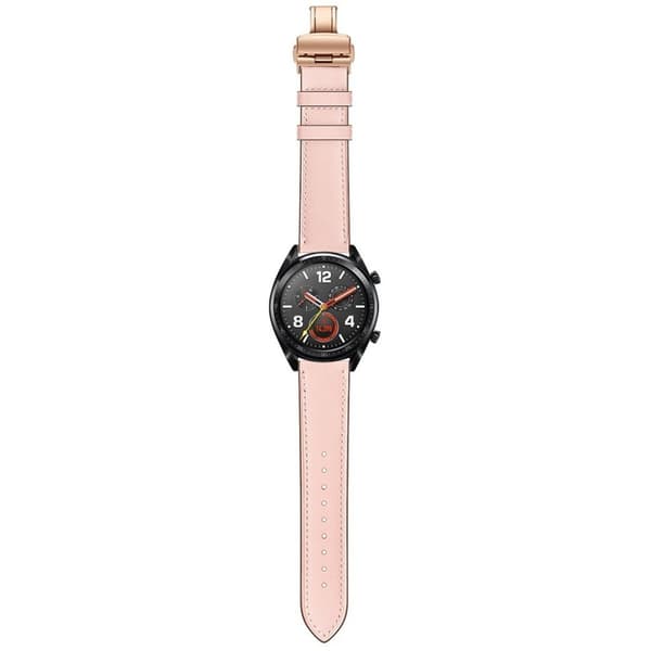 Huawei Watch GT / 2 / Watch Magic ægte læder Urrem - Lyserød / Rose Gold Pink