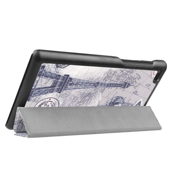 Lenovo Tab 7 Essential mønstret læder flip etui - Eiffeltårnet Multicolor
