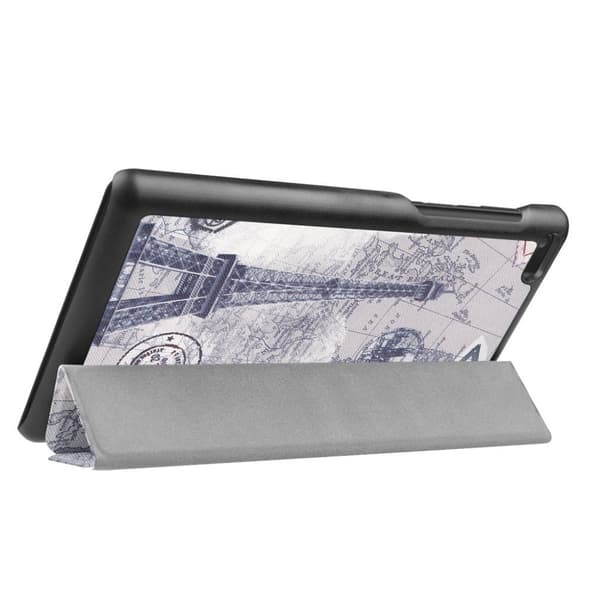 Lenovo Tab 7 Essential vikfodral i konstläder - Eiffeltornet och karta multifärg