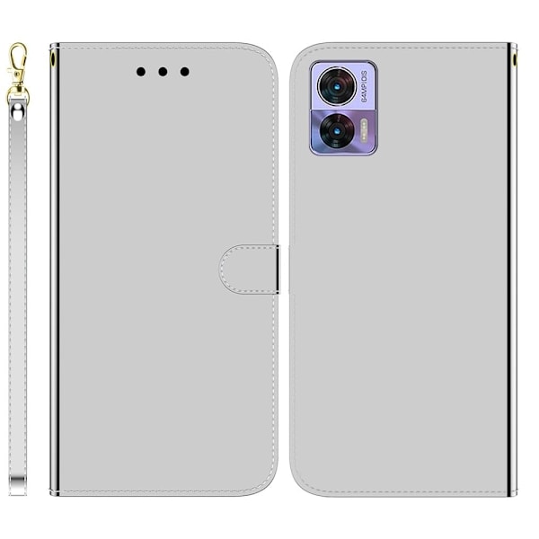 Mirror Motorola Edge 30 Neo Flip Etui - Sølv Silver grey