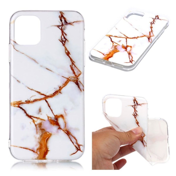 Marble design iPhone 11 Pro cover - Hvid / Orange Marmor Orange