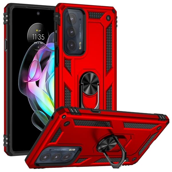 Ringbeskyttelsesveske - Motorola Edge 20 - Rød Red