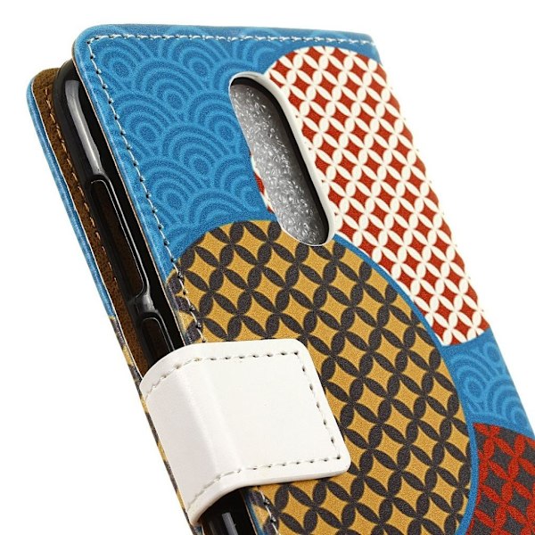 Nokia 6.1 Plus Kuviollinen Synteetti Nahkainen Lompakko Suojakotelo - Kuvio Ympyrät Multicolor