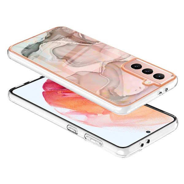 Marble Samsung Galaxy S21 Etui - Lyserød Pink
