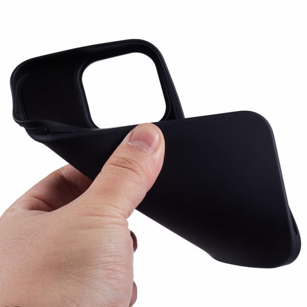 iPhone 16 Pro Fodral Mjukt flexibelt fiberfoder Skyddande telefonskal - Svart Svart