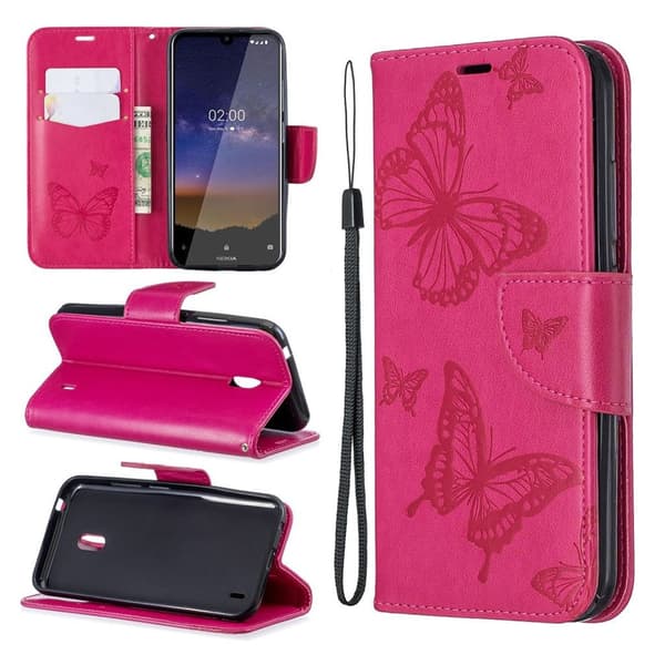 Butterfly Nokia 2.2 veske - Rose Pink