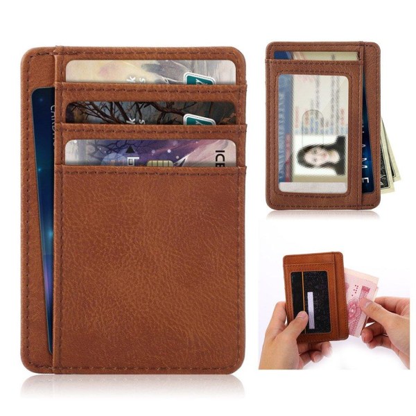 Universal RFID multi-slot läder plånbok - Brun Brun