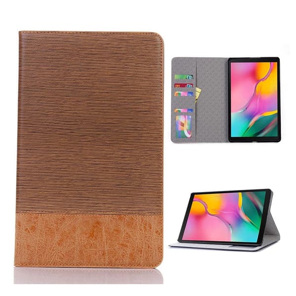 Samsung Galaxy Tab A 10.1 (2019) kryss tekstur spleising læretui - Brun Brown