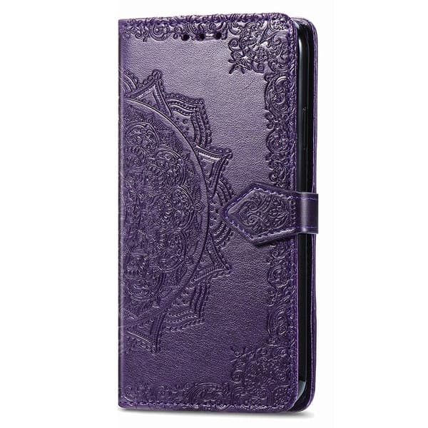 Mandala Samsung Galaxy M14 nahkakotelo - Violetti Purple