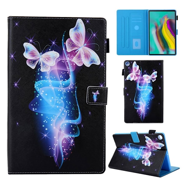 Samsung Galaxy Tab A 10.1 (2019) nahkainen flip-kotelo - Perhonen Multicolor