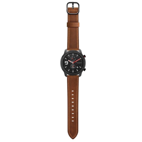 Amazfit GTR 47mm naudannahkainen kellonauha - Kahvi Brown