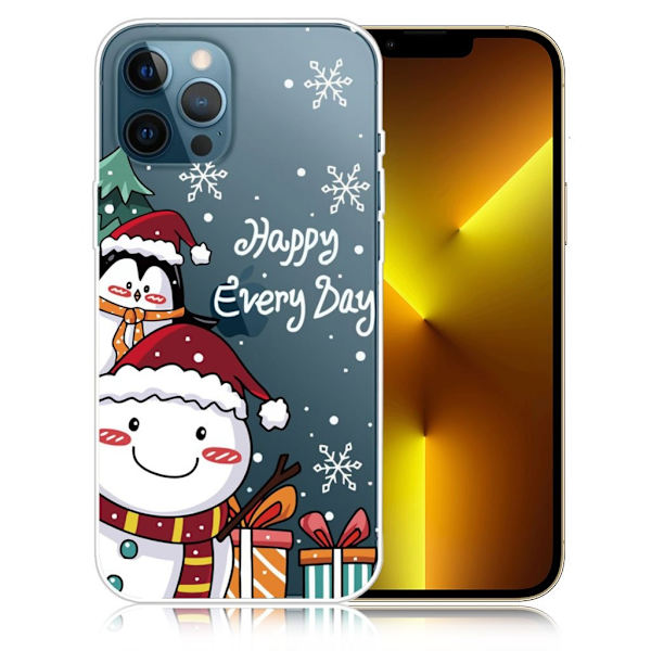 Juleveske til iPhone 13 Pro Max - Pingvin Snømann Multicolor