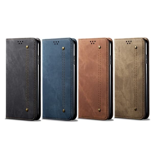 Jeans Oppo A9 (2020) flip etui - Khaki Beige