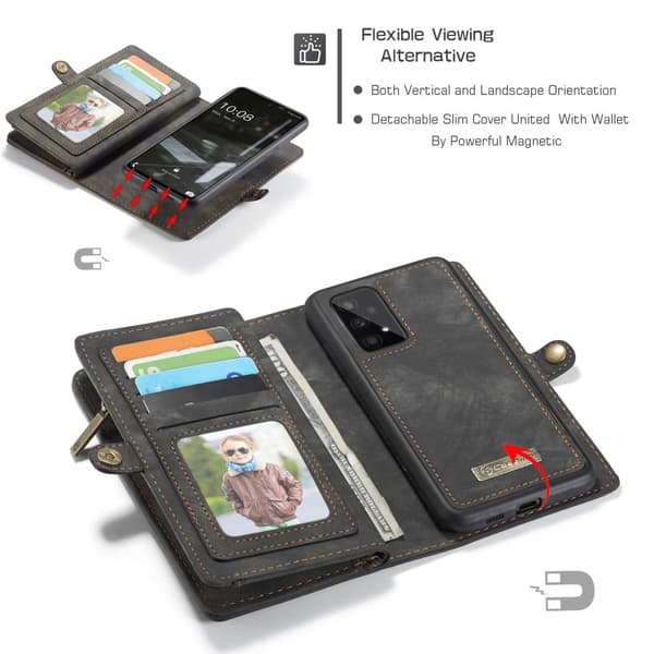 CaseMe Samsung Galaxy A53 5G etui med lynlås / pung - Sort Black