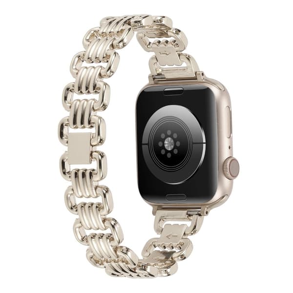 Apple Watch Series 8 (41 mm) stilig klokkerem i ringstil - Starlight Farge Silver grey