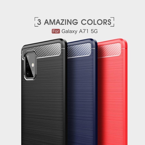 Carbon Flex cover - Samsung Galaxy A71 5G - Sort Black