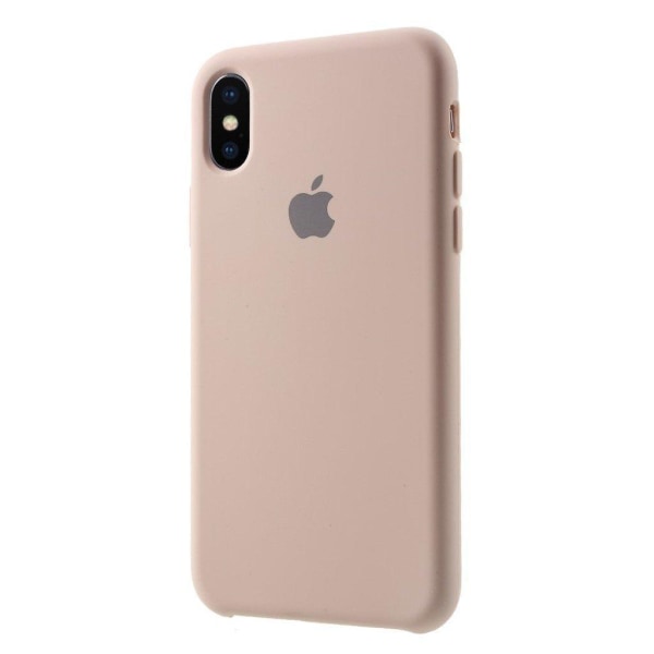 iPhone XS 5,8 tommer 1:1 skala Silky Solid silikone telefon cover - Lyserød Pink