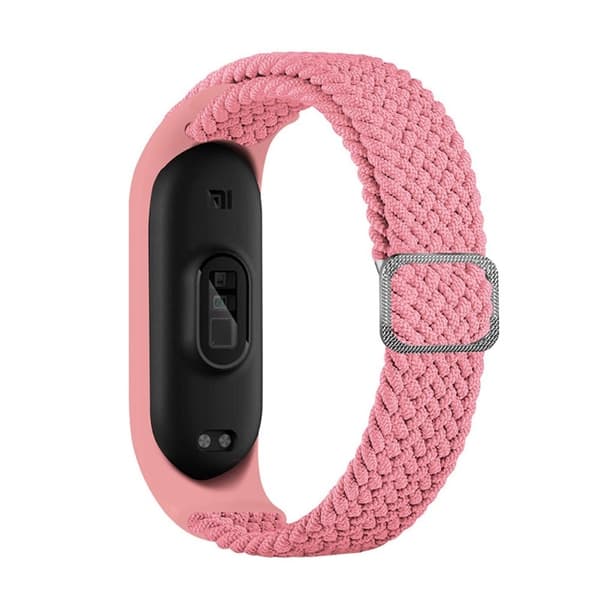 Xiaomi Mi Band 7 / 6 / 5 elastisk nylonklokkerem - Rosa Pink