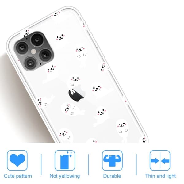 Deco iPhone 12 Pro Max kotelot - Söpöt Kasvot White