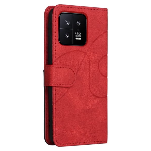 Teksturoitu nahkakotelo hihnalla Xiaomi 13 - Punainen Red