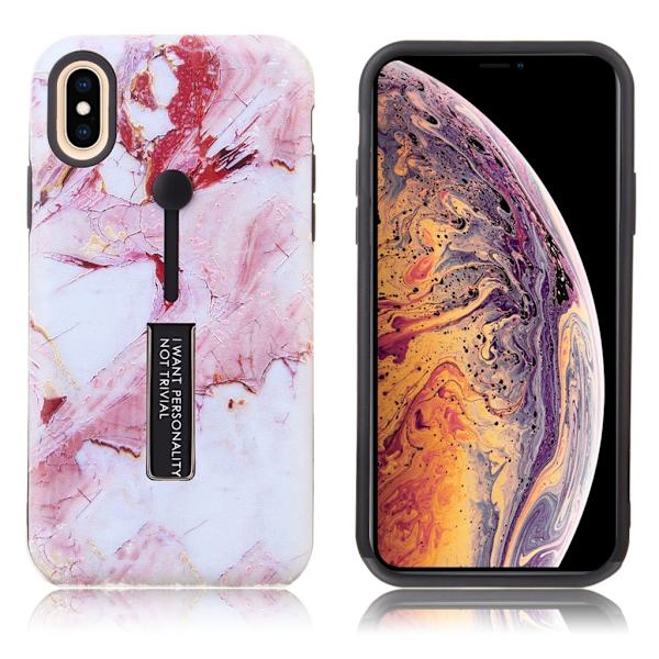 Marble design iPhone Xs Max cover - Pink / Hvid Multicolor