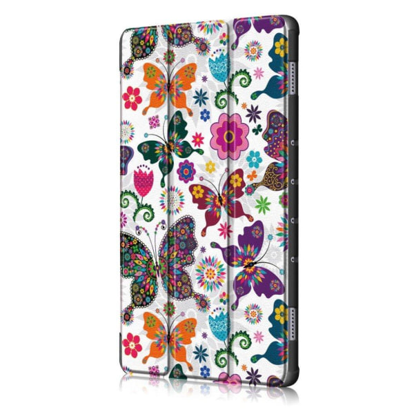 Huawei MediaPad M6 10.8 tre-folds mønster læder etui - Sommerfug Multicolor