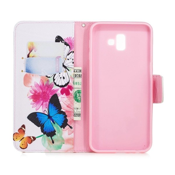 Wonderland Samsung Galaxy J6 Plus (2018) kotelot - Perhonen ja Kukka Pink