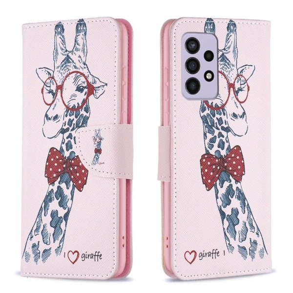 Wonderland Samsung Galaxy A33 5G Läppäkotelo - Giraffe Pink