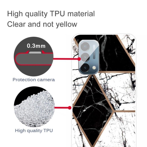 Marmormotiv OnePlus Nord N200 5G skal - Svart Och Vit Diamant multifärg