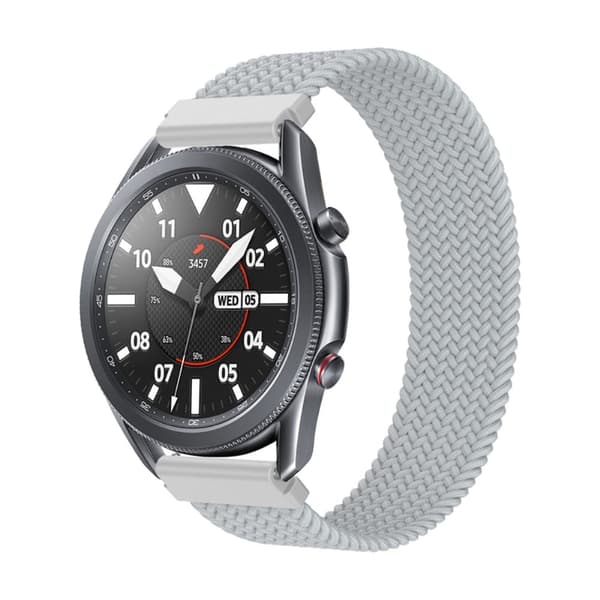Elastiskt klockarmband i nylon för Samsung Galaxy Watch 4 - Pärlvit Storlek: L Vit
