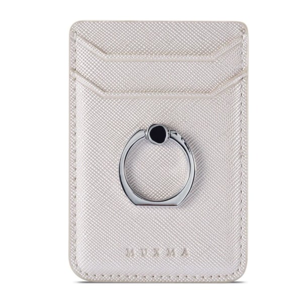 MUXMA Universal cross style leather card holder - White Vit