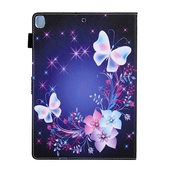 Cool  læder flip etui til iPad (2018) - blomster / sommerfugl Multicolor