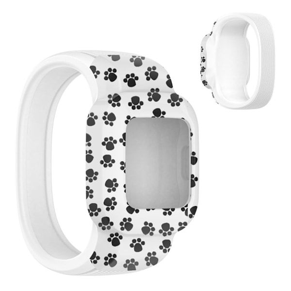 Garmin Vivofit Jr 3 cool pattern silicone watch strap - Paw Print / Size: L Vit