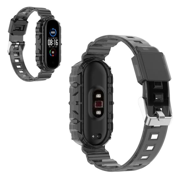 Xiaomi Mi Smart Band 4 / 3 gennemskinnelig silikoneurrem - Sort Black