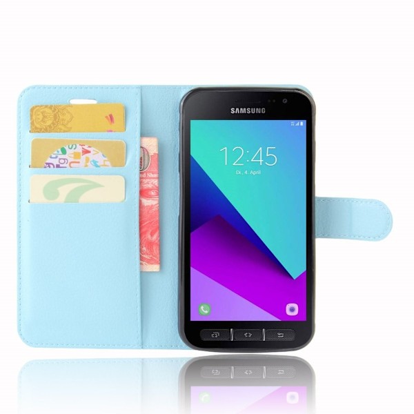 Samsung Xcover 4 trendikäs nahkakotelo - Vaaleansininen Blue