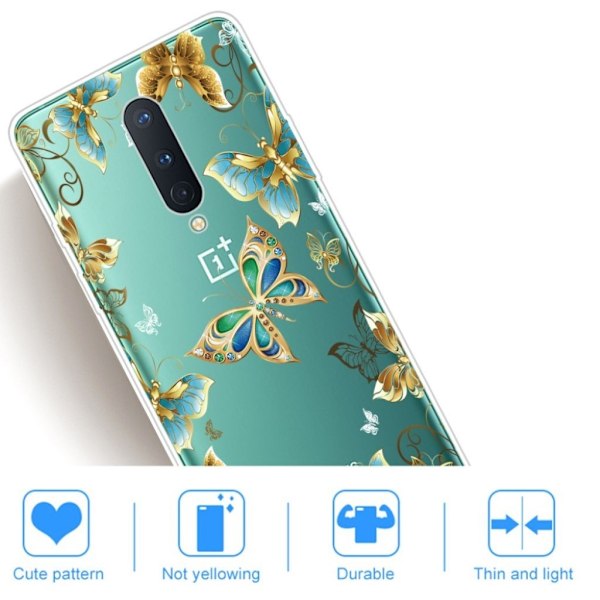 Deco OnePlus 8 kuoret - Metalliset perhoset Multicolor