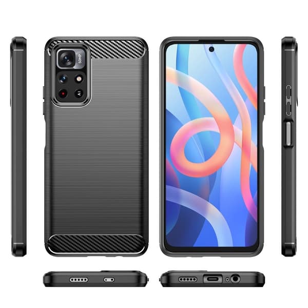 Carbon Flex Xiaomi Redmi Note 11T 5G / Xiaomi Poco M4 Pro 5G skal - Svart Svart