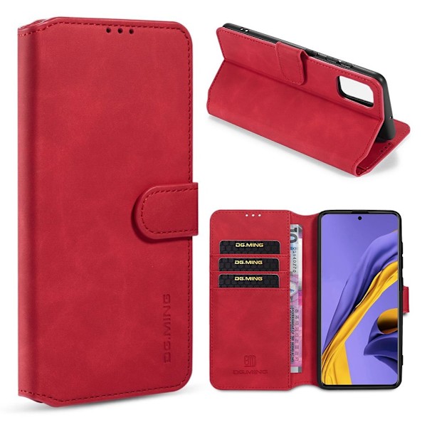 DG.MING Samsung Galaxy A71 5G Retro Etui - Rød Red