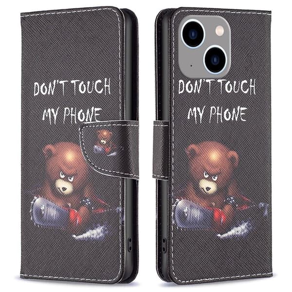 Wonderland iPhone 14 Plus flip kuoret - Karhu Black