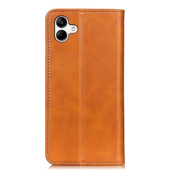 Lompakko-style Aitoa Nahkaa Läppäkotelo For Samsung Galaxy A04 - Ruskea Brown