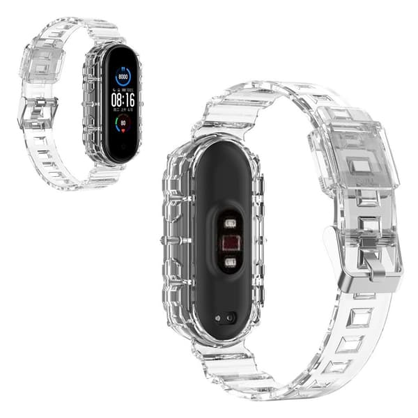 Xiaomi Mi Smart Band 4 / 3 translucent silicone watch band - White Vit